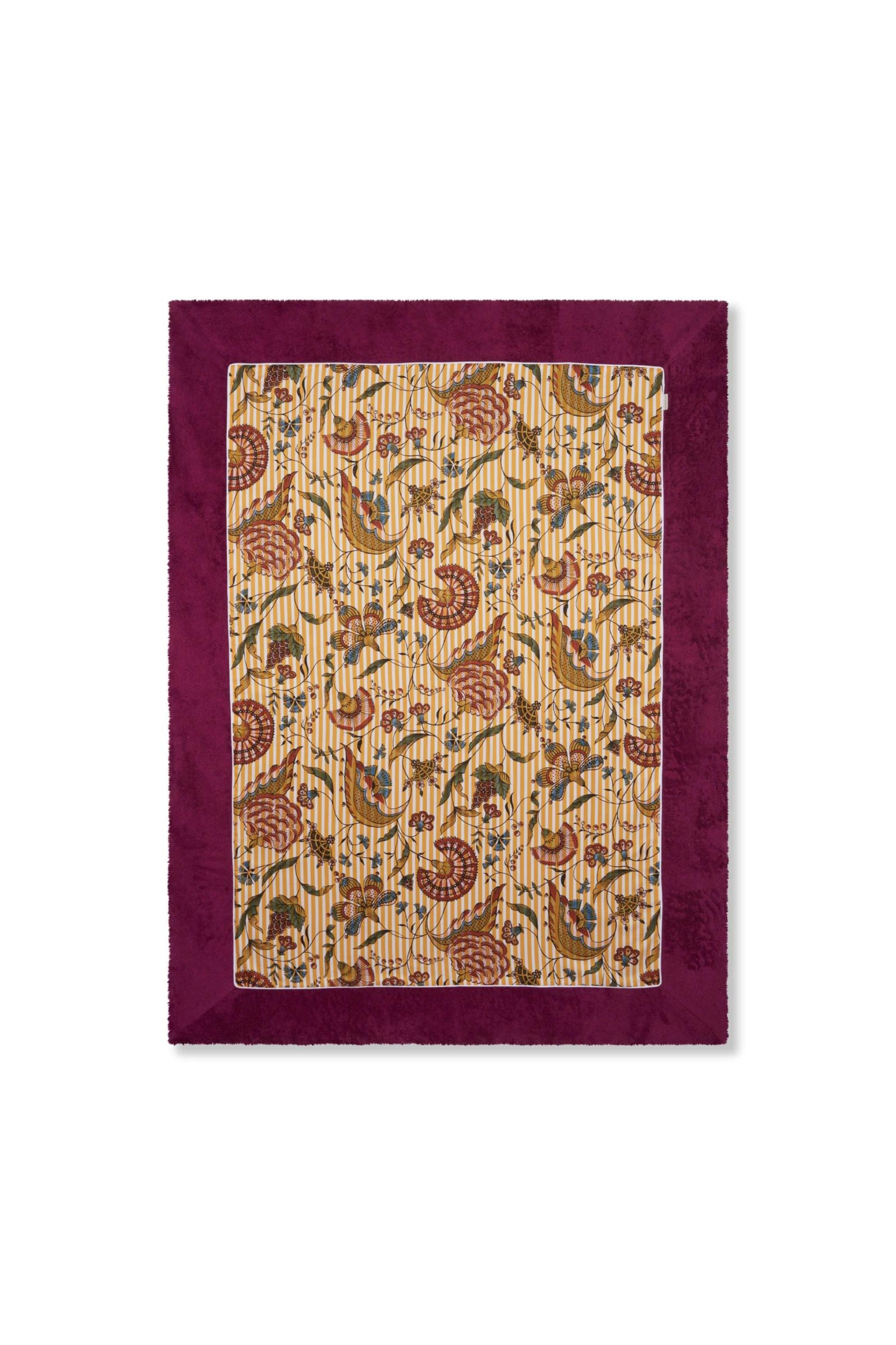 Drap de Plage Antoinette Poisson Magenta rayé Ocre