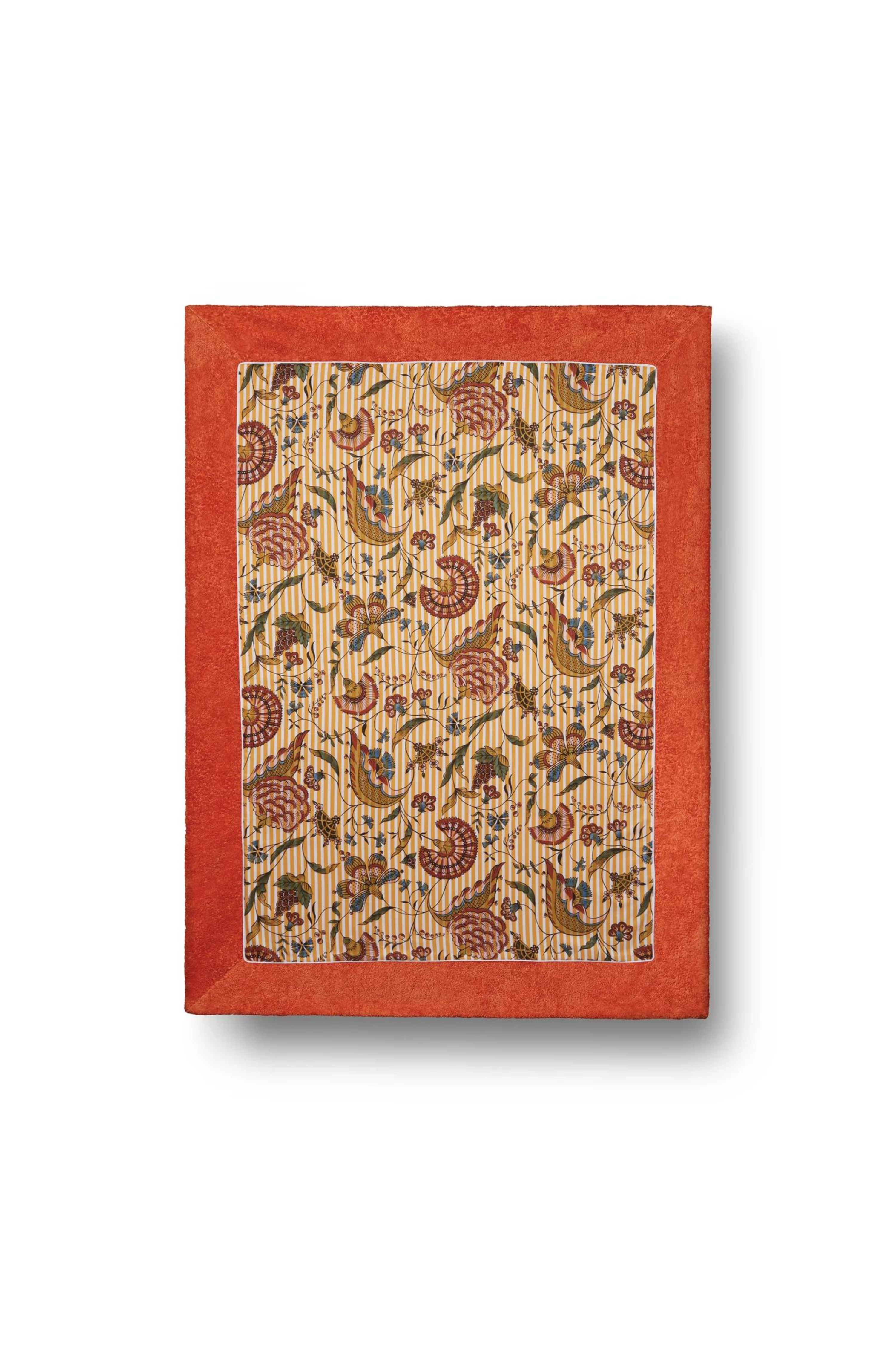 Drap de Plage Antoinette Poisson Terracotta rayé Ocre