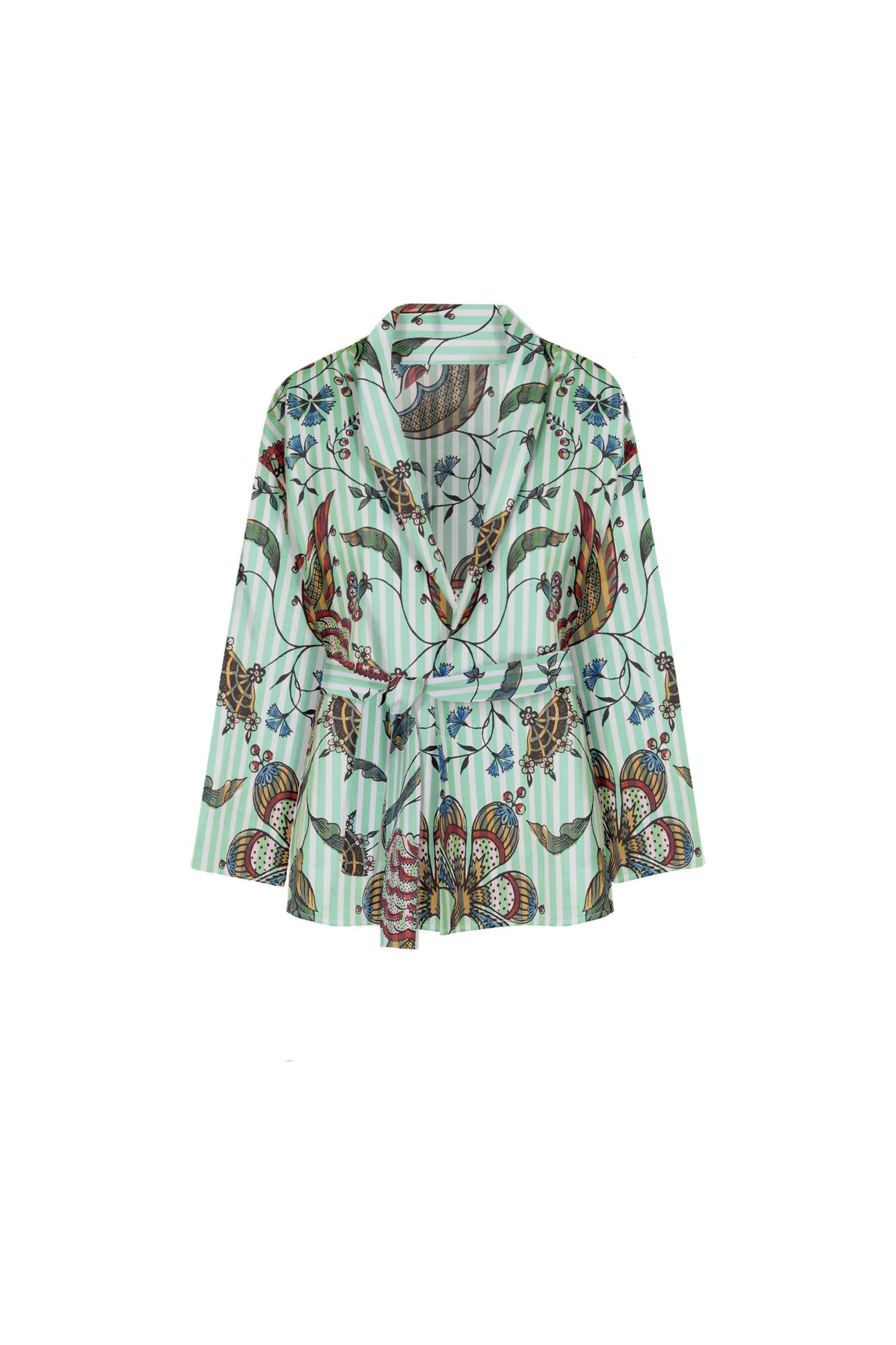 Kimono Antoinette Poisson rayé Vert