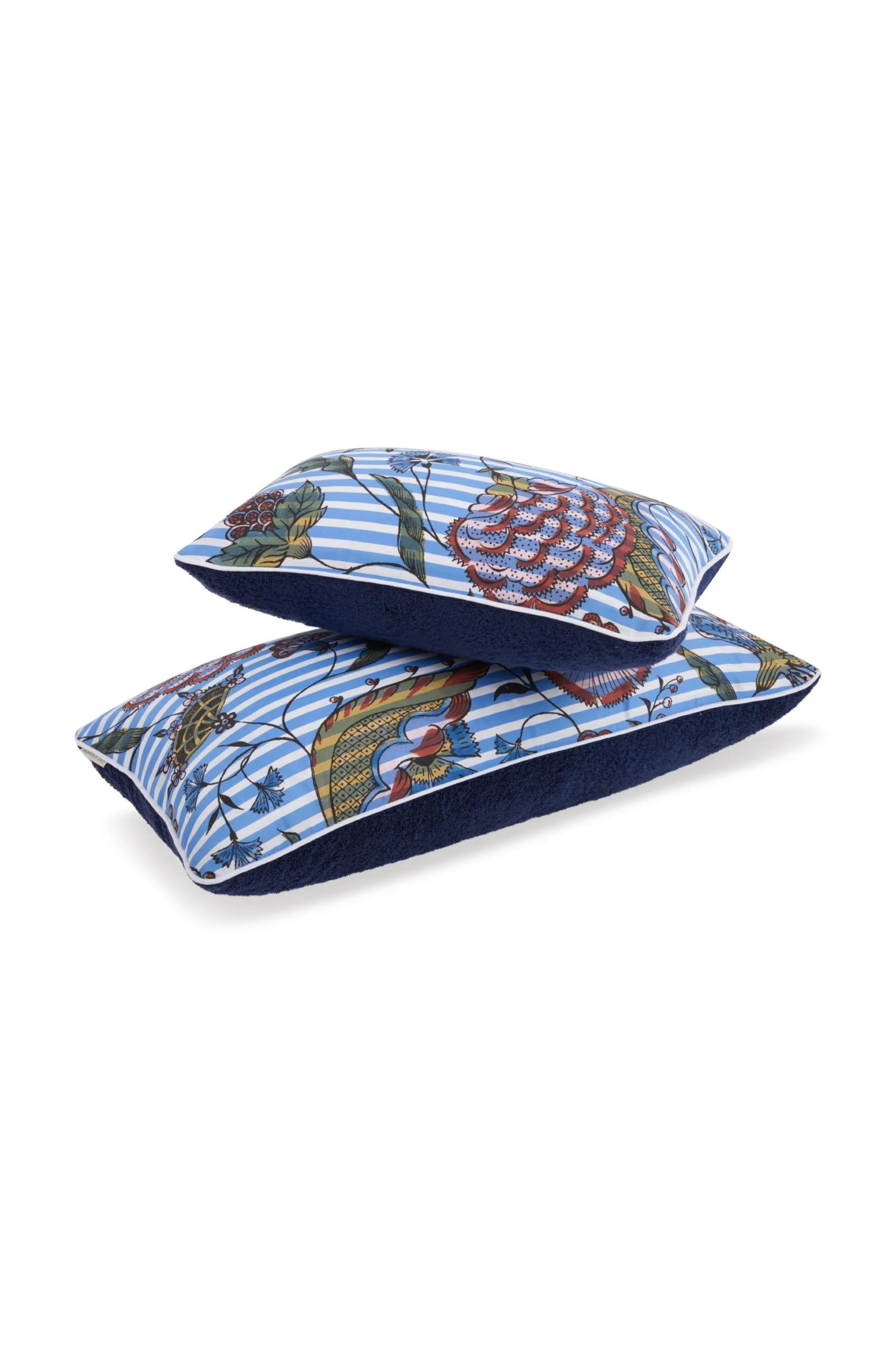 Camarat Striped Blue Antoinette Poisson Pillow