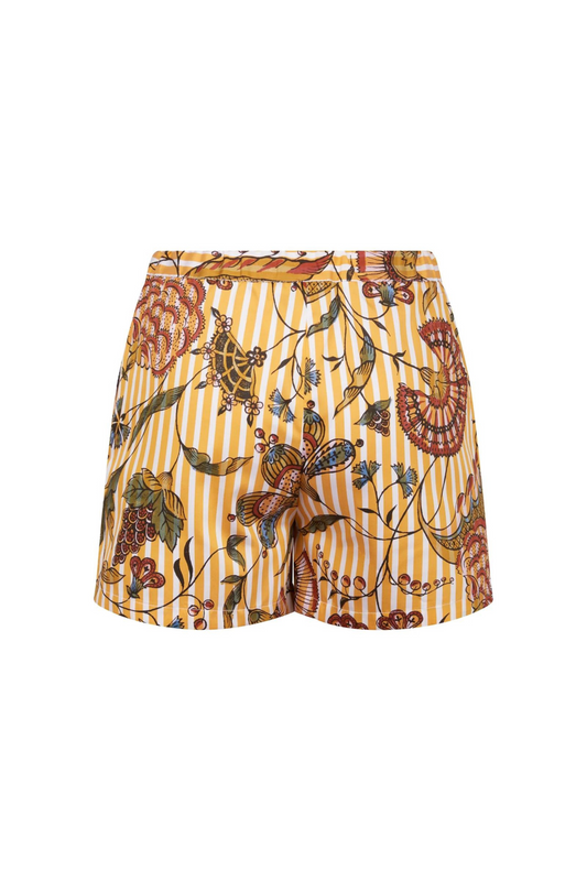 Short Gaston Antoinette Poisson rayé Ocre