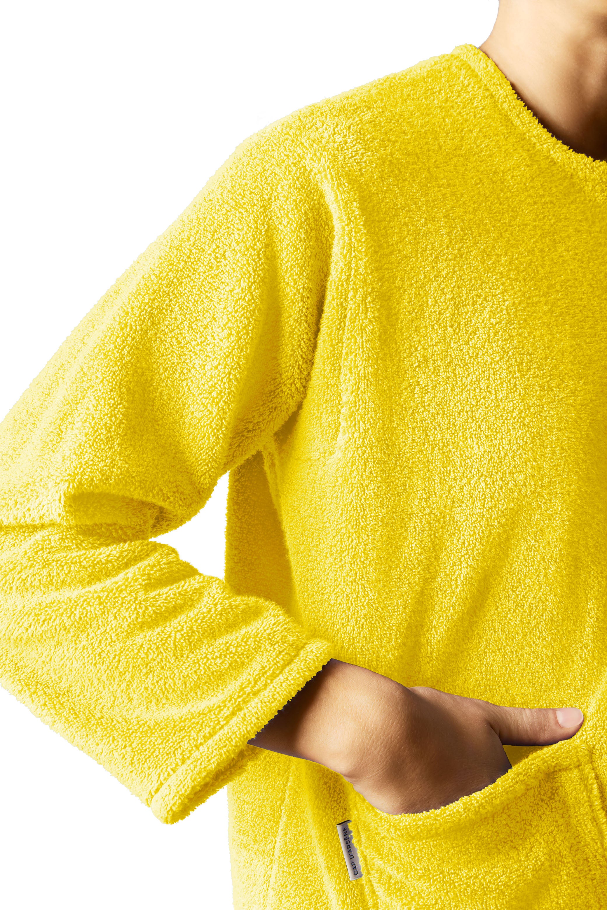 veste de plage en éponge jaune zenith cap d'arsène made in france